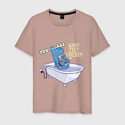 Футболка хлопковая мужская Lumpy - high voltage, цвет: пыльно-розовый