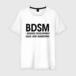 Футболка хлопковая мужская Business Development Sales & Marketing, цвет: белый
