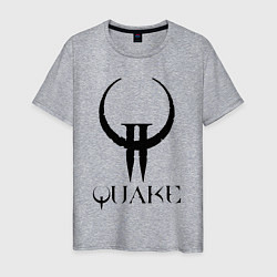 Футболка хлопковая мужская Quake II logo, цвет: меланж