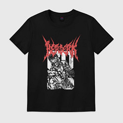 Футболка хлопковая мужская Берсерк Гатс ярость metal, цвет: черный