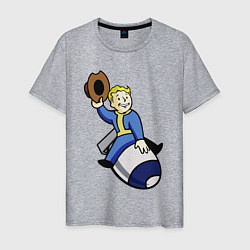 Футболка хлопковая мужская Vault boy - bomb rider, цвет: меланж