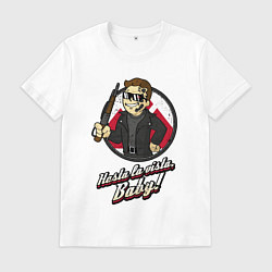 Футболка хлопковая мужская Vault boy - terminator, цвет: белый