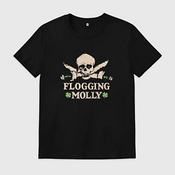 Футболка хлопковая мужская Flogging Molly кельтик панк рок группа, цвет: черный
