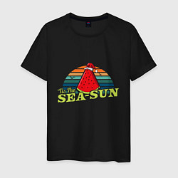 Футболка хлопковая мужская Sea-sun, цвет: черный
