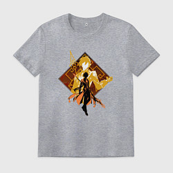 Футболка хлопковая мужская Силуэт Чжун Ли, цвет: меланж