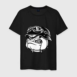 Футболка хлопковая мужская Evil bulldog head, цвет: черный