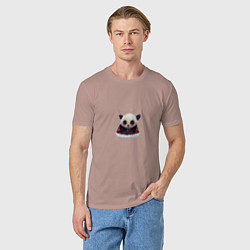 Футболка хлопковая мужская Понурый панда, цвет: пыльно-розовый — фото 2