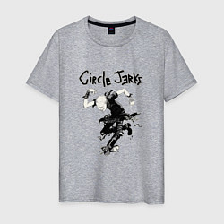 Футболка хлопковая мужская Circle Jerks панк рок группа, цвет: меланж