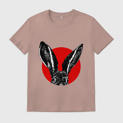 Футболка хлопковая мужская Rabbit ears, цвет: пыльно-розовый