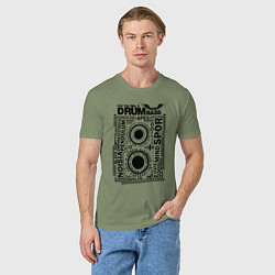 Футболка хлопковая мужская DNB Cassette, цвет: авокадо — фото 2