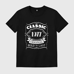 Футболка хлопковая мужская 1977 - classic, цвет: черный