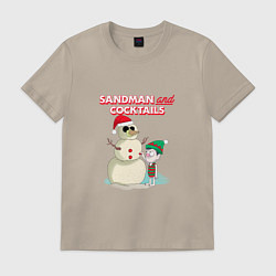 Футболка хлопковая мужская Sandman and cocktails, цвет: миндальный