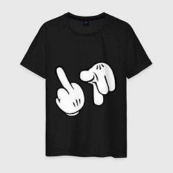 Футболка хлопковая мужская Hands - fuck you, цвет: черный