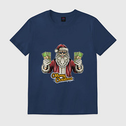Футболка хлопковая мужская Santa money, цвет: тёмно-синий