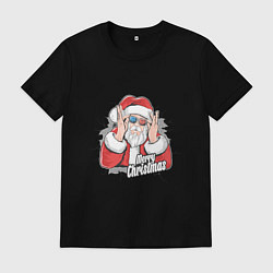 Футболка хлопковая мужская Стиль рождества, цвет: черный