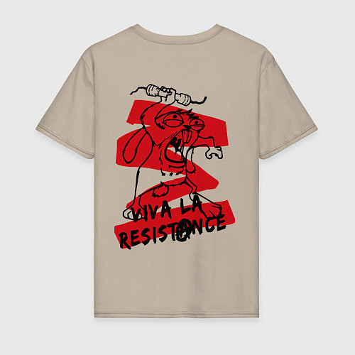 Мужская футболка La resistance / Миндальный – фото 2