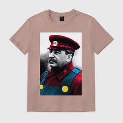 Футболка хлопковая мужская Иосиф Виссарионович Сталин - memes Mario, цвет: пыльно-розовый