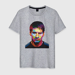 Футболка хлопковая мужская Face Messi, цвет: меланж