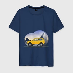Футболка хлопковая мужская Lada Niva 4x4, цвет: тёмно-синий