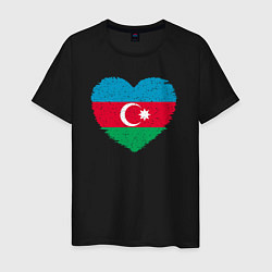 Футболка хлопковая мужская Сердце Азербайджана, цвет: черный