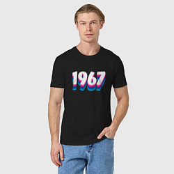 Футболка хлопковая мужская Made in 1967 vintage art, цвет: черный — фото 2