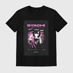 Футболка хлопковая мужская Syachi suki slayer punk, цвет: черный