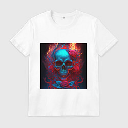 Футболка хлопковая мужская Страсть и цветы, цвет: белый