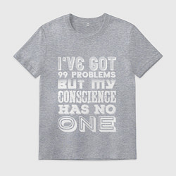 Футболка хлопковая мужская Моя совесть white, цвет: меланж