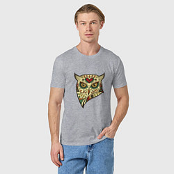 Футболка хлопковая мужская Owl color, цвет: меланж — фото 2