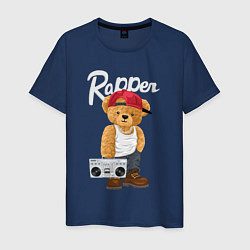 Футболка хлопковая мужская Rapper bear, цвет: тёмно-синий