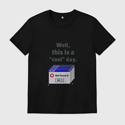 Футболка хлопковая мужская Well this is a cool day, цвет: черный