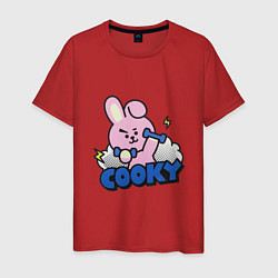 Футболка хлопковая мужская Cooky BT21 Jungkook, цвет: красный