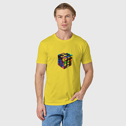 Футболка хлопковая мужская Кубик-рубик, цвет: желтый — фото 2