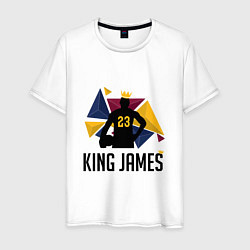 Футболка хлопковая мужская King James 23, цвет: белый