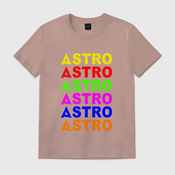 Футболка хлопковая мужская Astro color logo, цвет: пыльно-розовый
