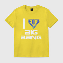 Футболка хлопковая мужская I love big bang, цвет: желтый