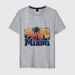 Футболка хлопковая мужская Beach of Miami, цвет: меланж
