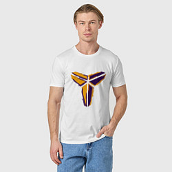 Футболка хлопковая мужская Kobe logo, цвет: белый — фото 2