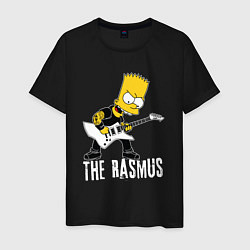 Футболка хлопковая мужская The Rasmus Барт Симпсон рокер, цвет: черный