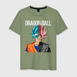 Футболка хлопковая мужская Dragon ball Гоку, цвет: авокадо