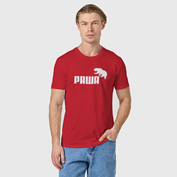 Футболка хлопковая мужская Раша, цвет: красный — фото 2