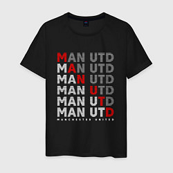 Футболка хлопковая мужская ФК Манчестер Юнайтед, цвет: черный