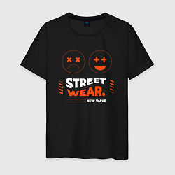 Футболка хлопковая мужская Street wear, цвет: черный