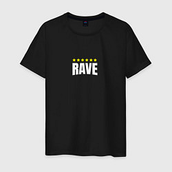 Футболка хлопковая мужская Rave и шесть звёзд, цвет: черный