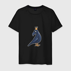 Футболка хлопковая мужская Ворона в короне, цвет: черный