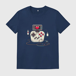 Футболка хлопковая мужская Gamer joystick, цвет: тёмно-синий