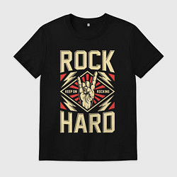 Футболка хлопковая мужская Хард-рок, цвет: черный