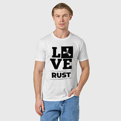 Футболка хлопковая мужская Rust love classic, цвет: белый — фото 2