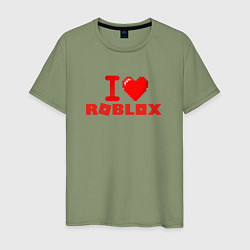 Футболка хлопковая мужская I love Roblox, цвет: авокадо