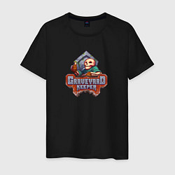 Футболка хлопковая мужская Graveyard Keeper логотип игры, цвет: черный